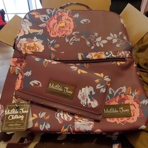 Matilda Jane Plum Perfect Backpack with wallet